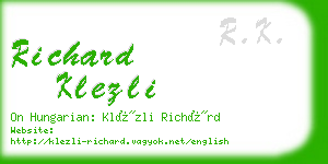 richard klezli business card